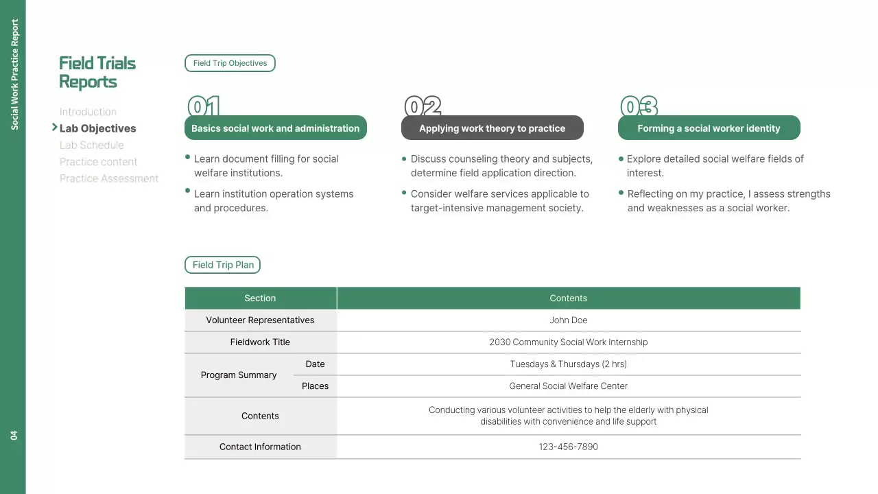 Green Professional Social Report Document Presentation