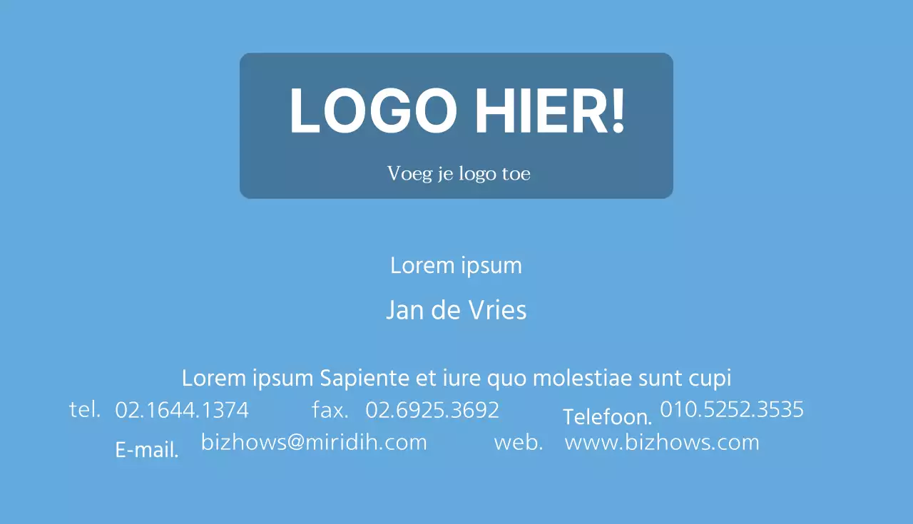 Eenvoudig visitekaartje Sky