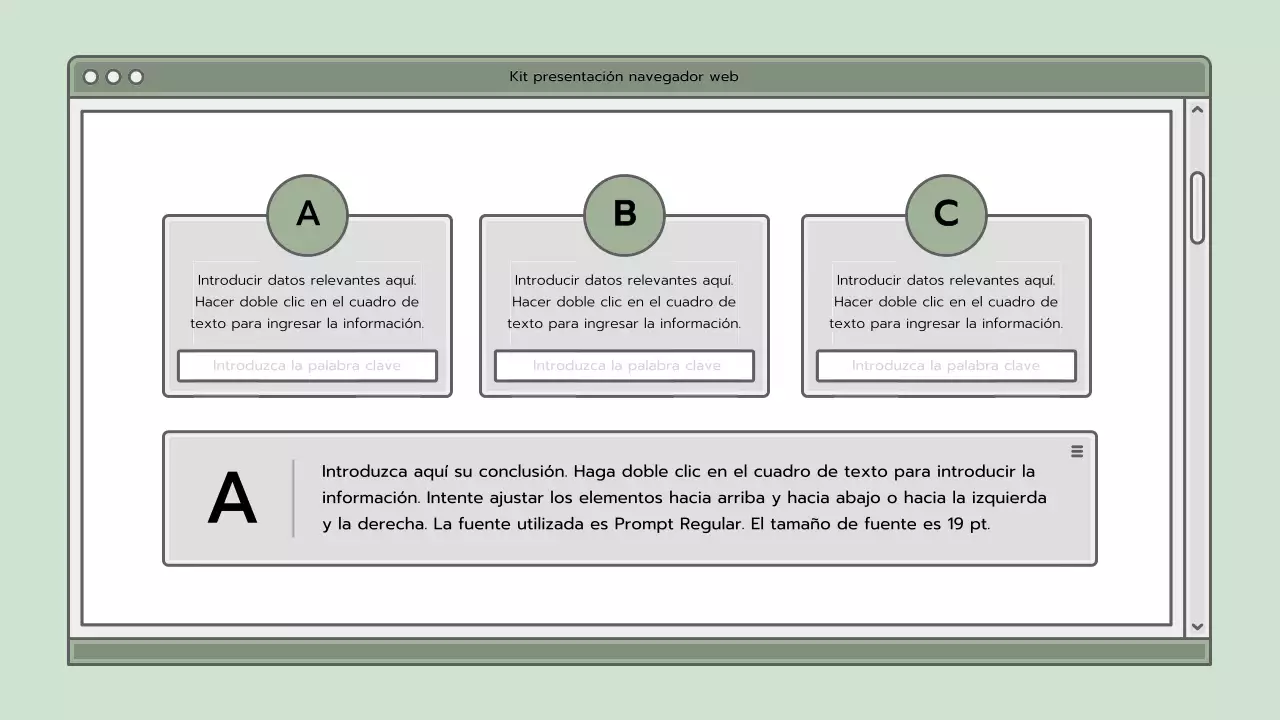 Kit de presentación con un concepto de navegador azul claro