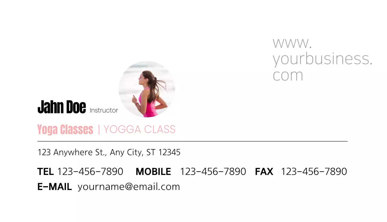 Grey Minimal Yoga Promotion Business Card