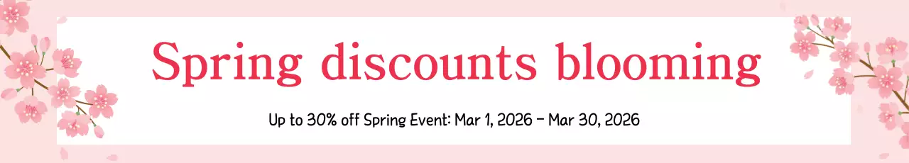 Banner de promoção de primavera com flores rosa