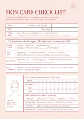 Pink Minimal Skincare Checklist