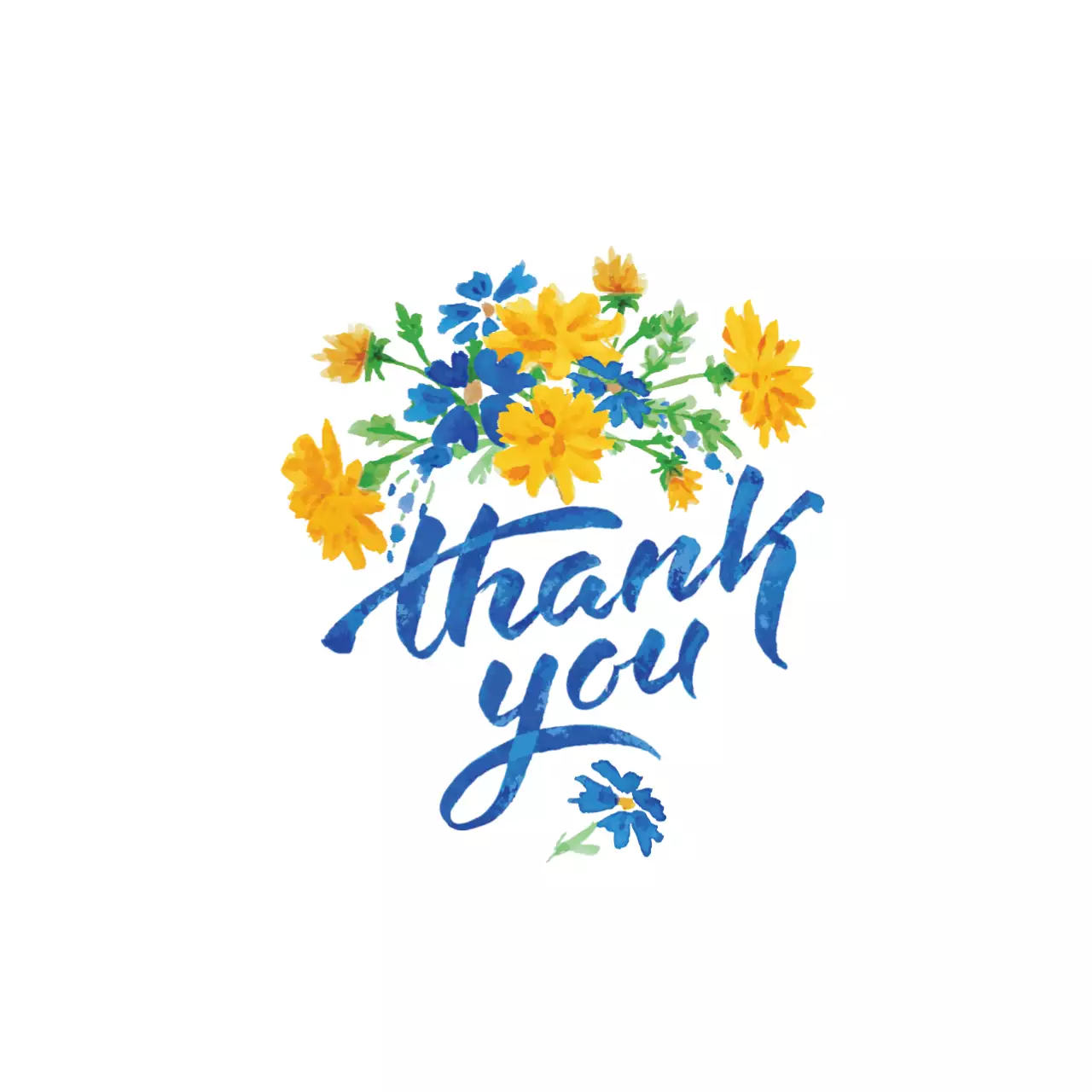 White illustration sentimental thank you label