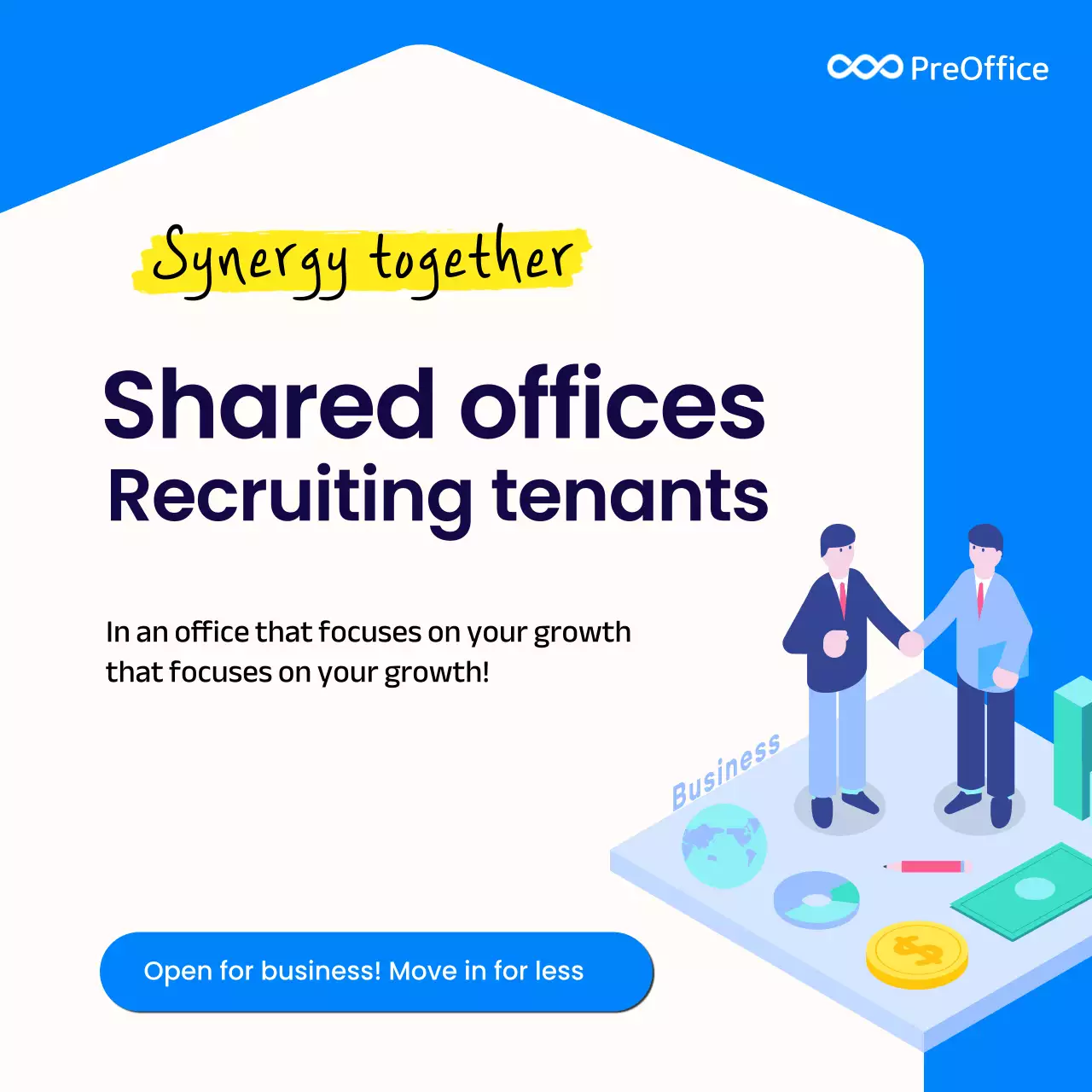 Blue Modern Business Recruitment Social Media Post