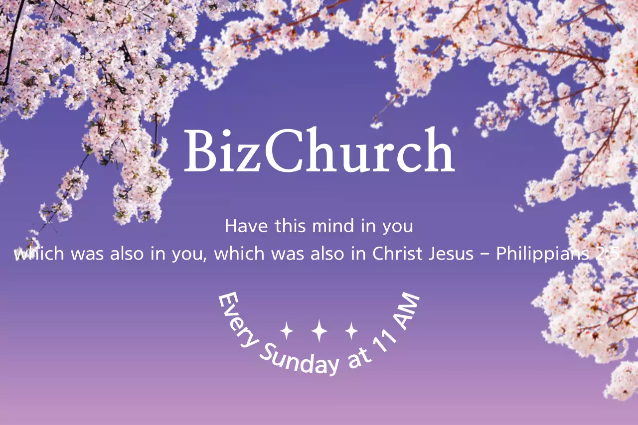 Banner de anúncio de igreja elegante roxo