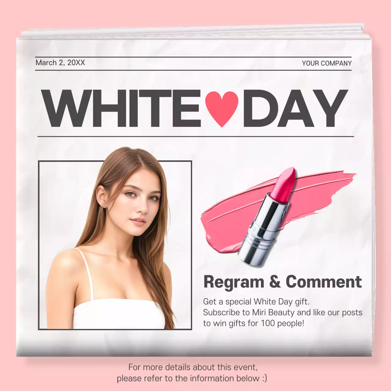 Pink Trendy Beauty Promotion Social Media Post