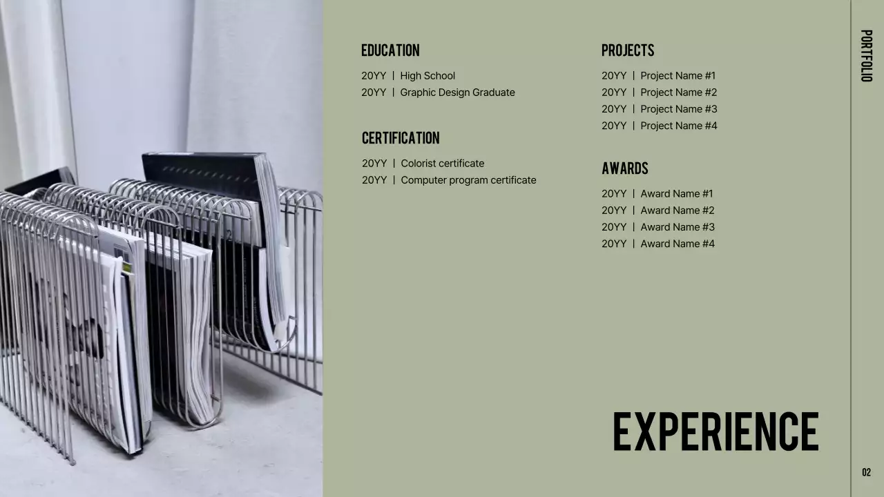 Sage Minimal Portfolio Resume Presentation