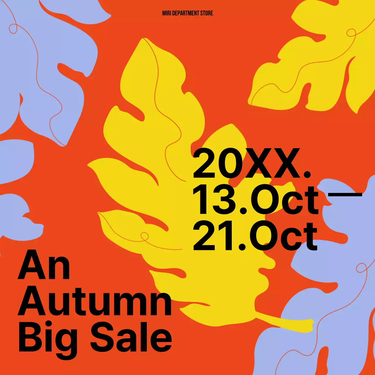 A modern sale announcement in red and yellow