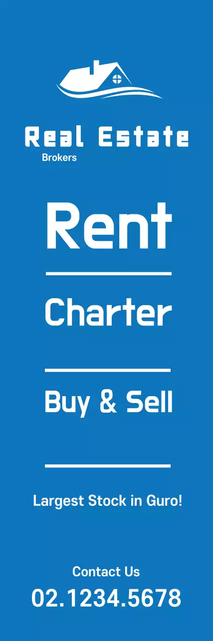 Banner de anúncio imobiliário profissional azul