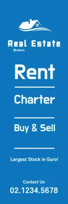 Banner de anúncio imobiliário profissional azul