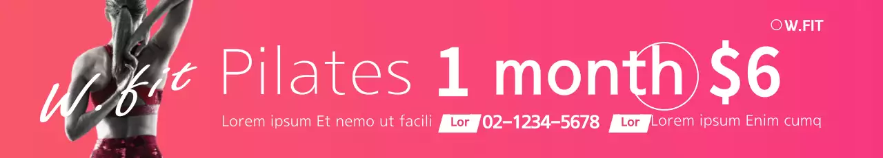 Banner de promoção fitness moderno rosa