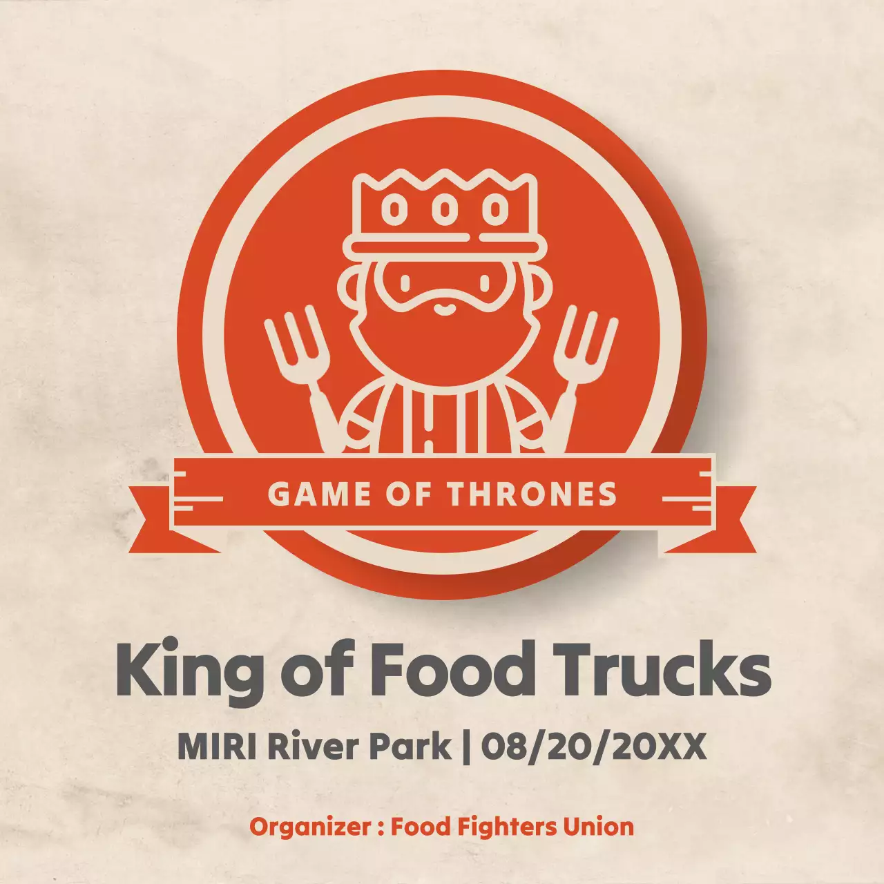 Orange Retro Food Event Instagram Post