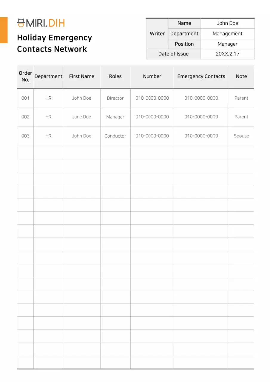 White Professional Emergency Document