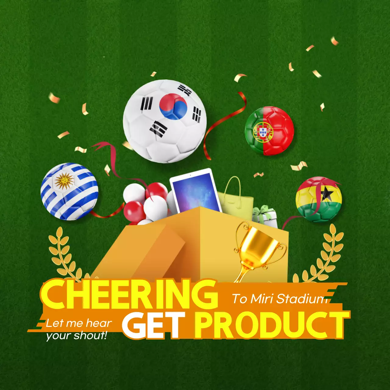 Green Trendy Soccer Promotion Social Media Post