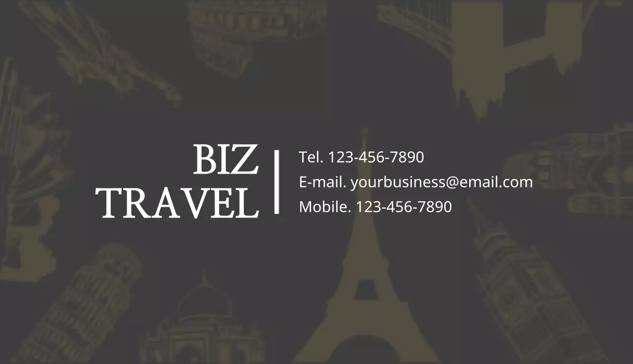 Grey Classic Travel Business Card