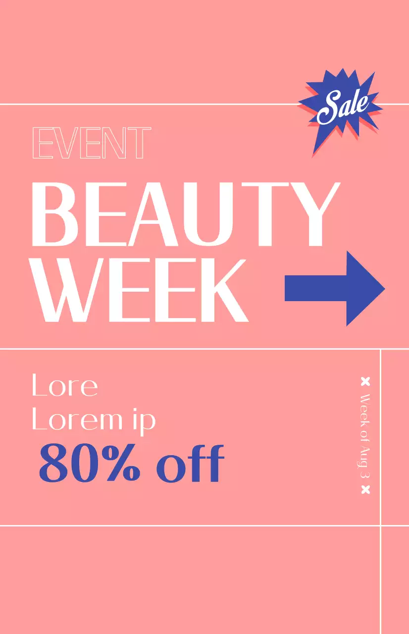 Cosmetics discount promotion flag with pink background