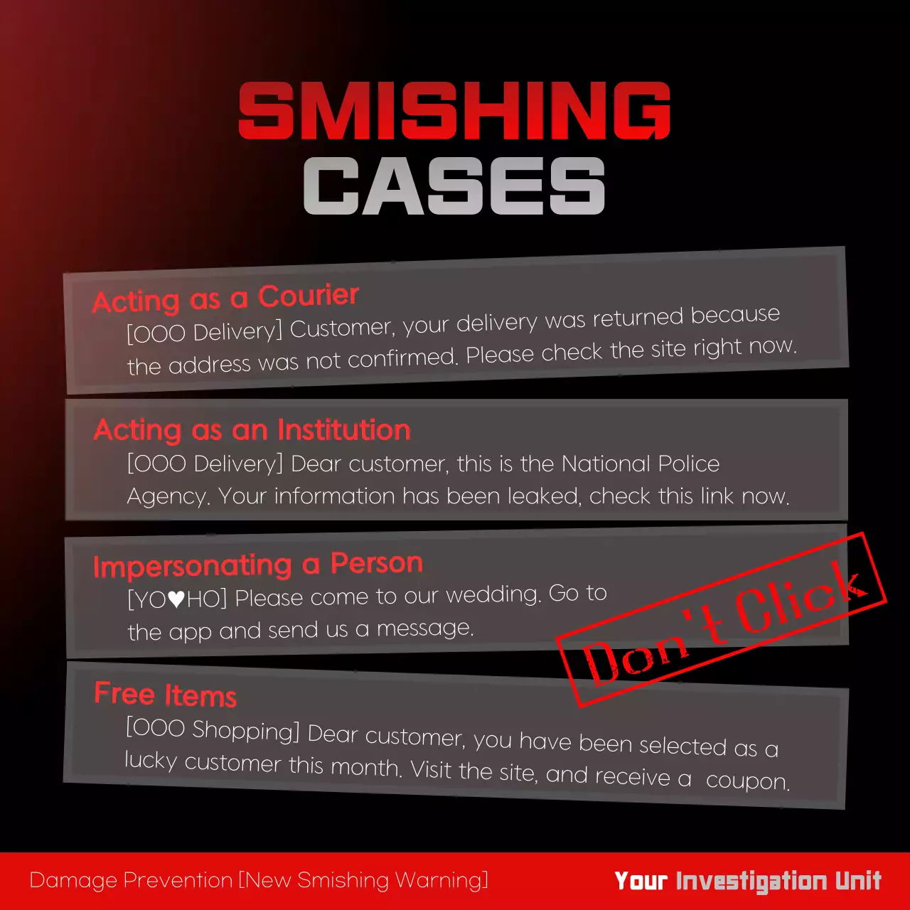 Red Bold Scam Prevention Announcement Instagram Carousel