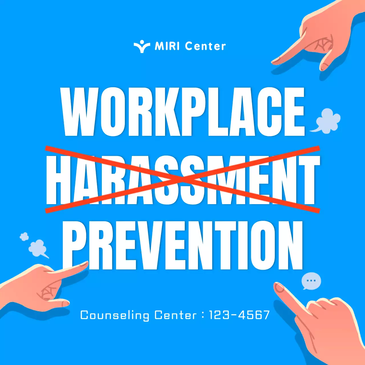 Blue Bold Workplace Announcement Instagram Post