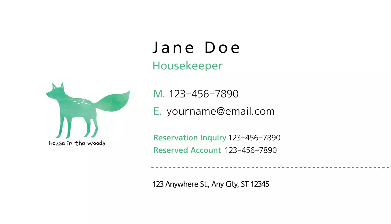 Green Minimal Business Card