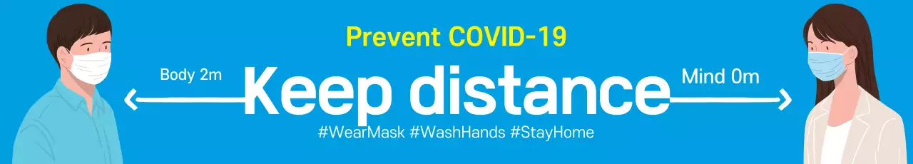 Blue and Yellow Illustration Corona Prevention Guide