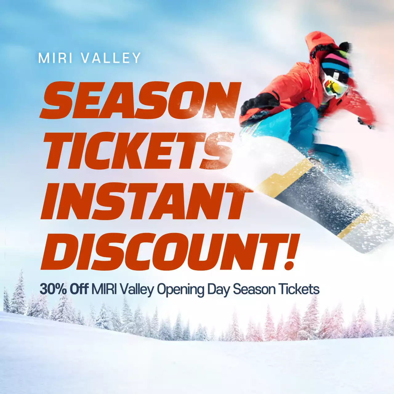 Purple Trendy Snowboarding Promotion Instagram Post