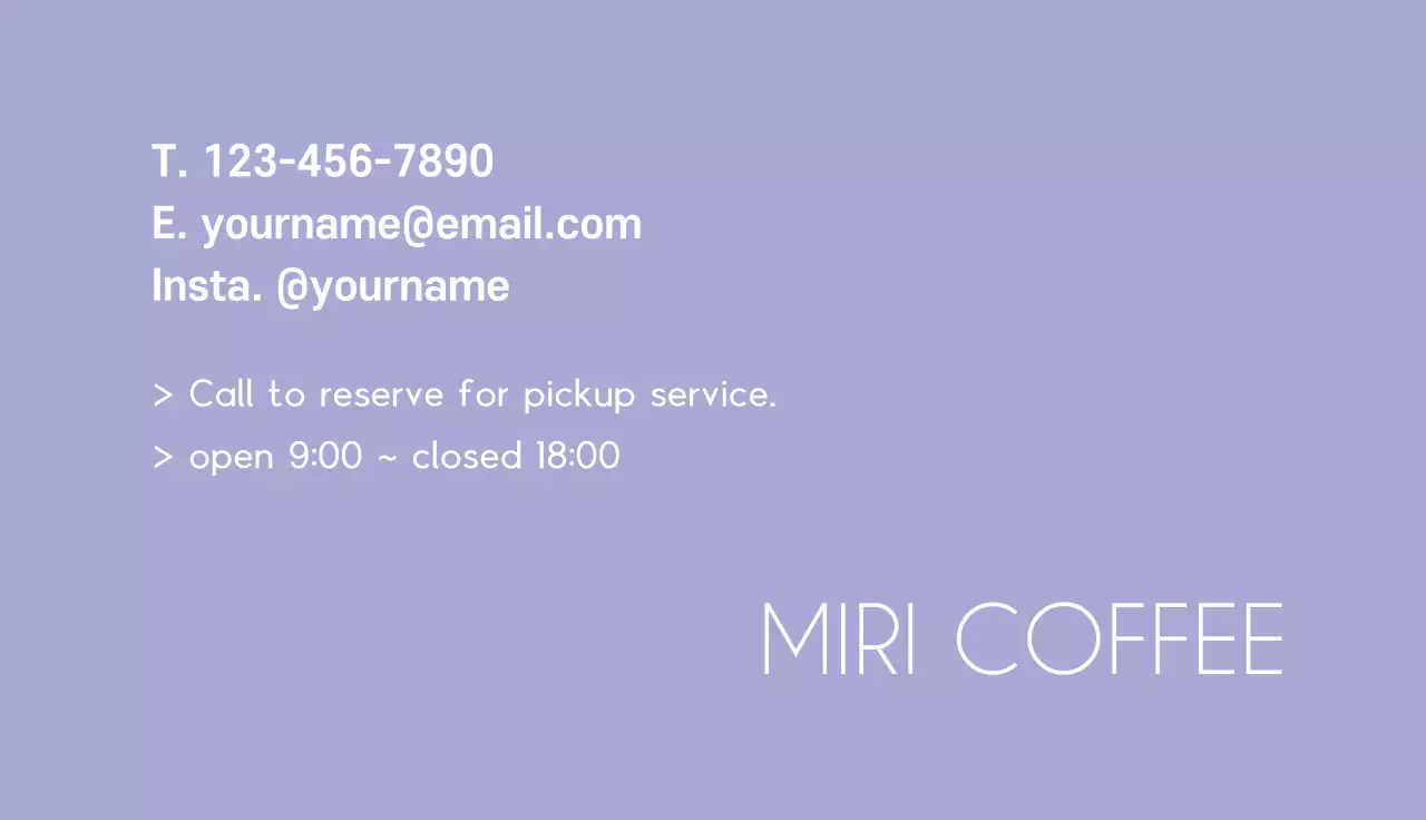 Purple Minimal Coffee Business Card