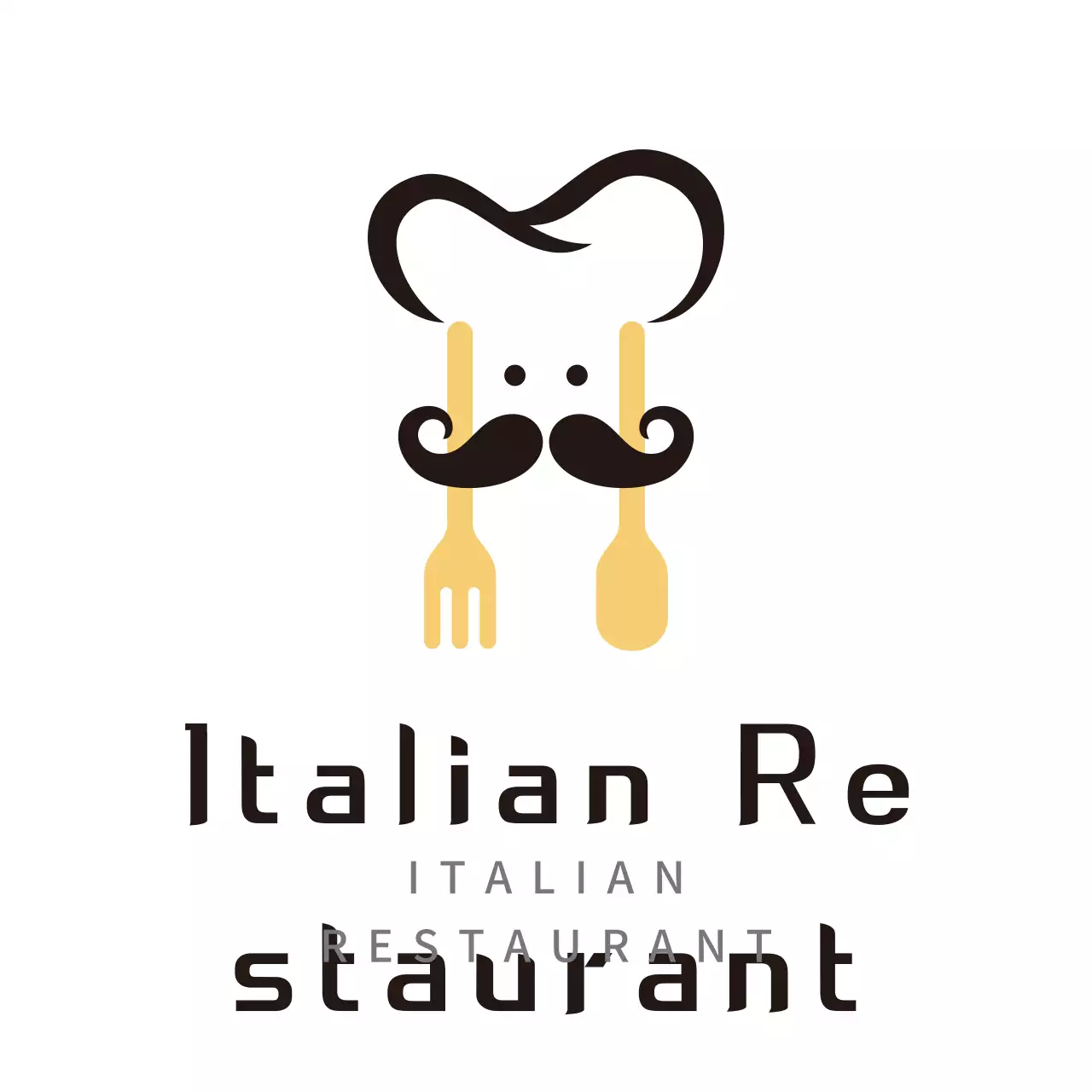 Black Minimal Restaurant Advertisement Logo