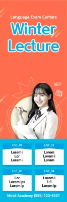 Banner de propaganda de palestra moderna laranja