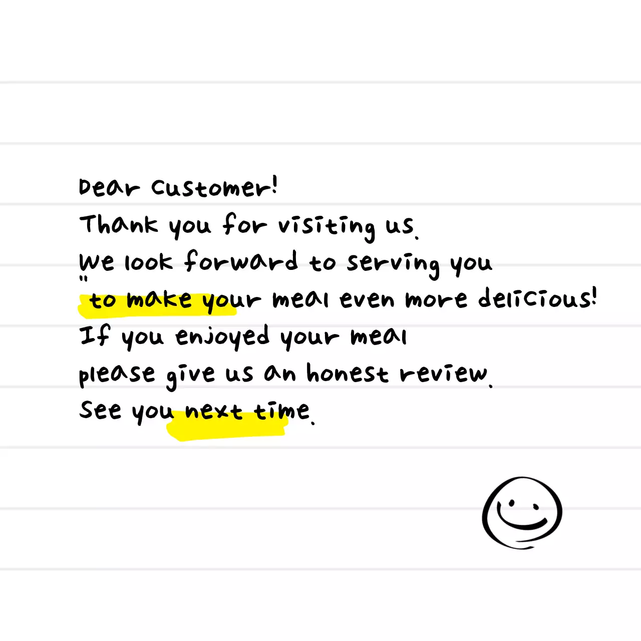 Nota pengiriman di dalam toko dengan tulisan tangan bengkok dalam konsep nota bersih berwarna putih dan hitam