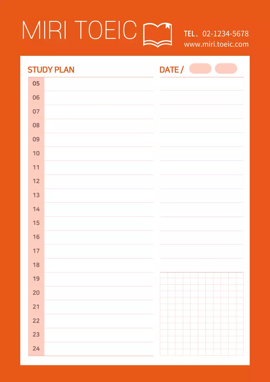 Orange Minimal Study Planner Poster