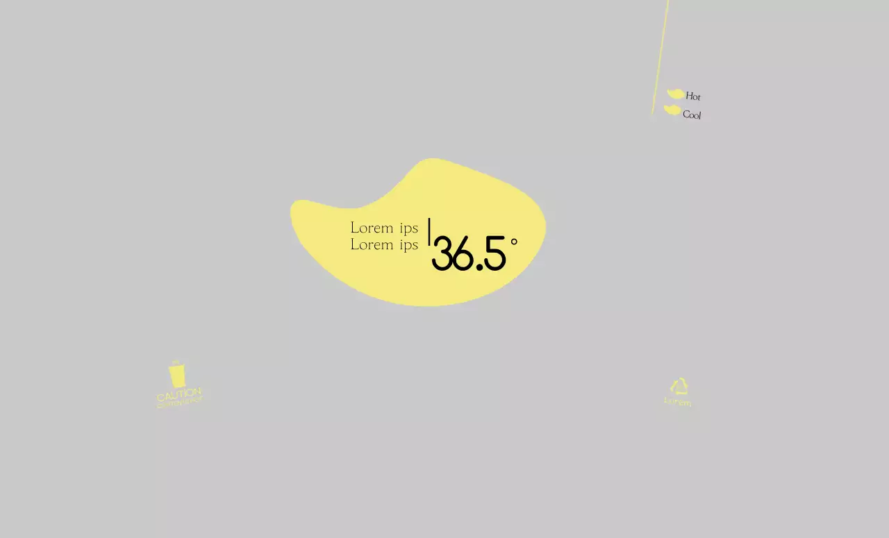 Kafe pola bentuk abu-abu kuning