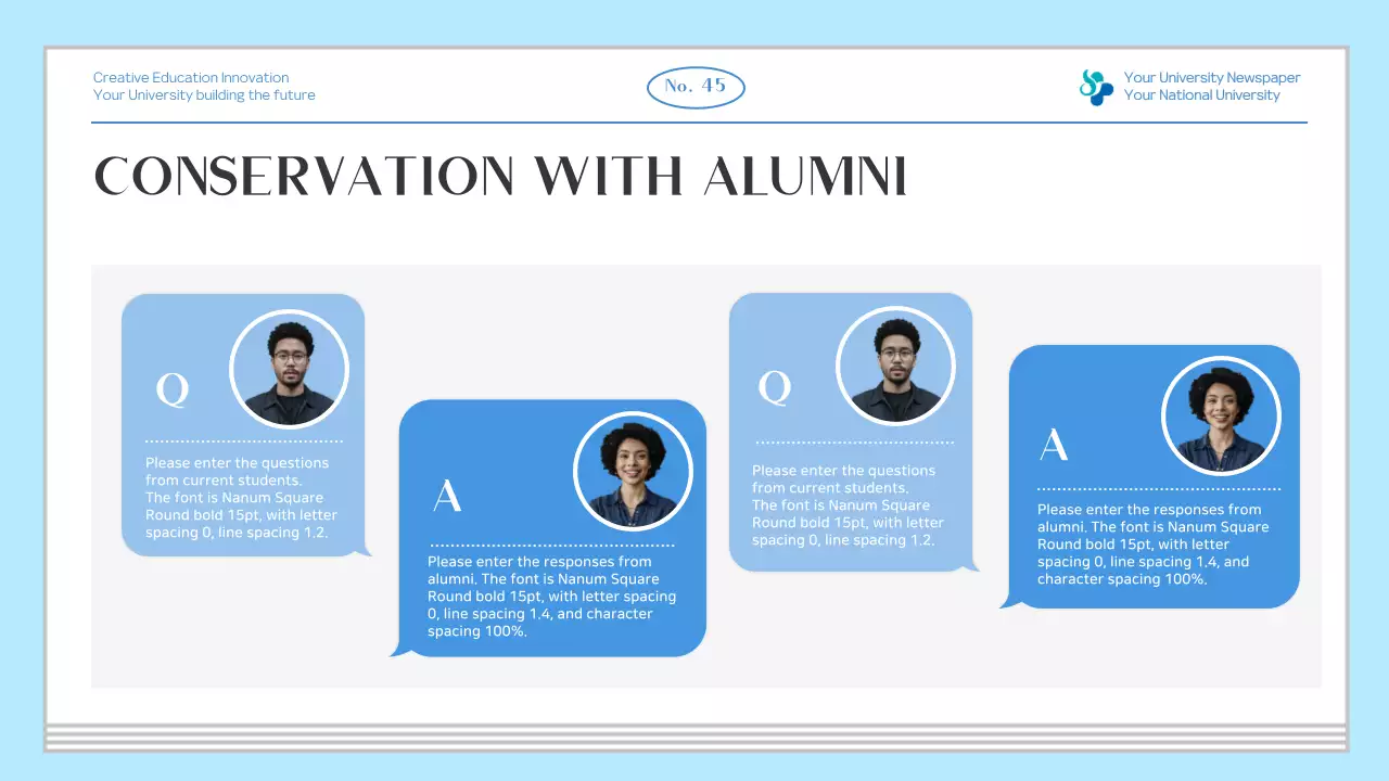 Blue Professional University Newsletter Presentation