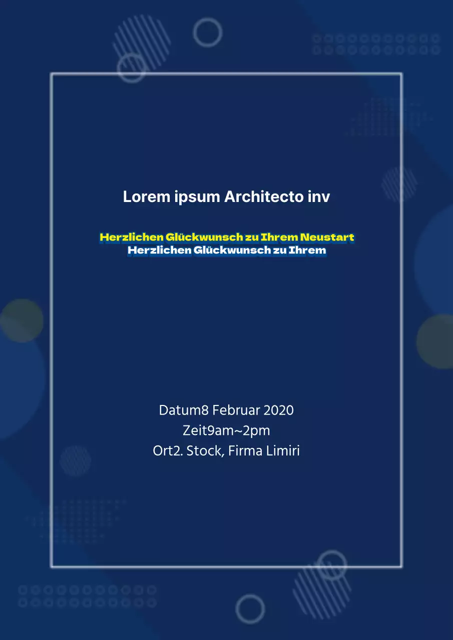 Eine saubere, marineblaue Willkommensparty für neue Mitarbeiter