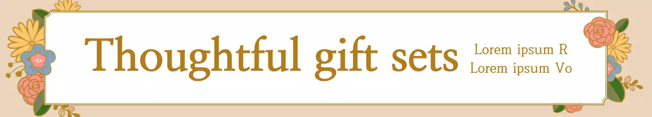 Banner de promoção de presente floral bege