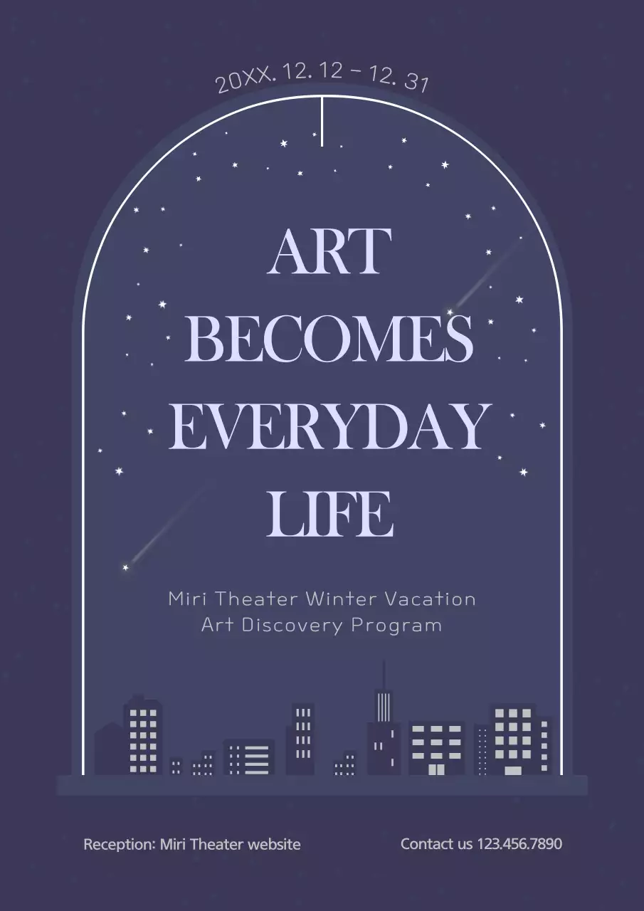 Navy Modern Art Exhibition Poster