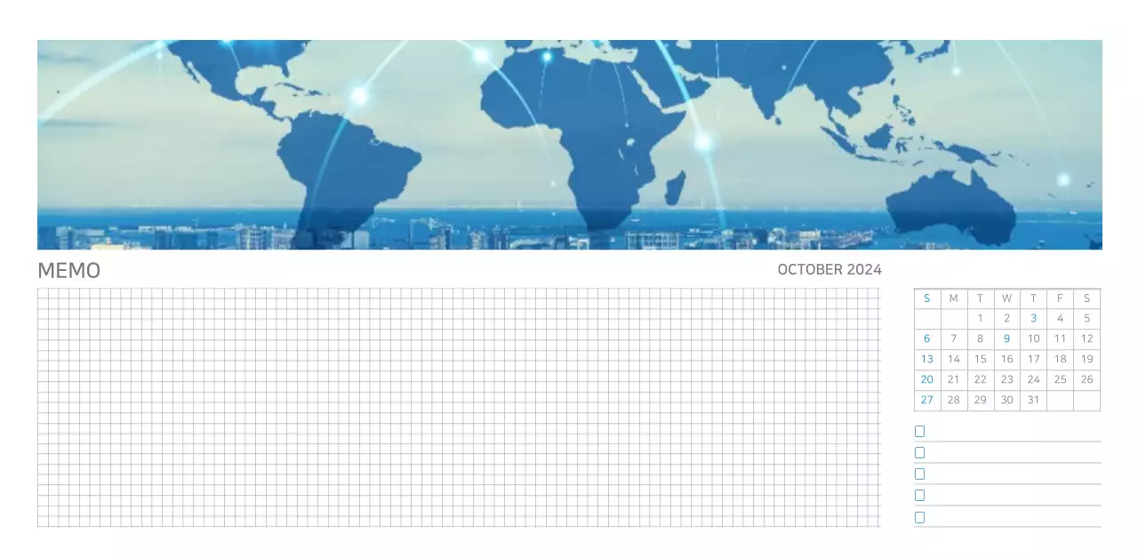 White and simple corporate desk calendar