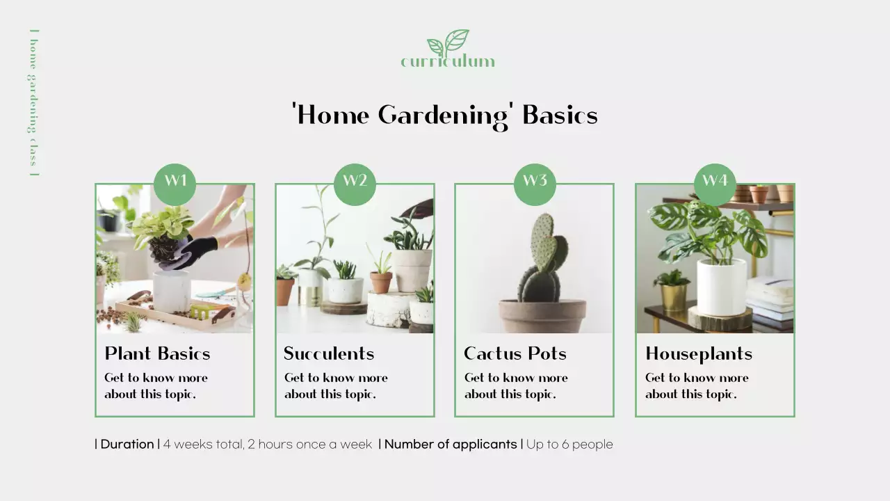 Green Minimal Gardening Class Presentation