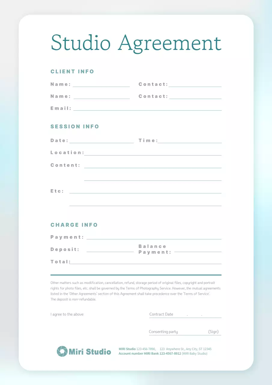 White Minimal Agreement Document