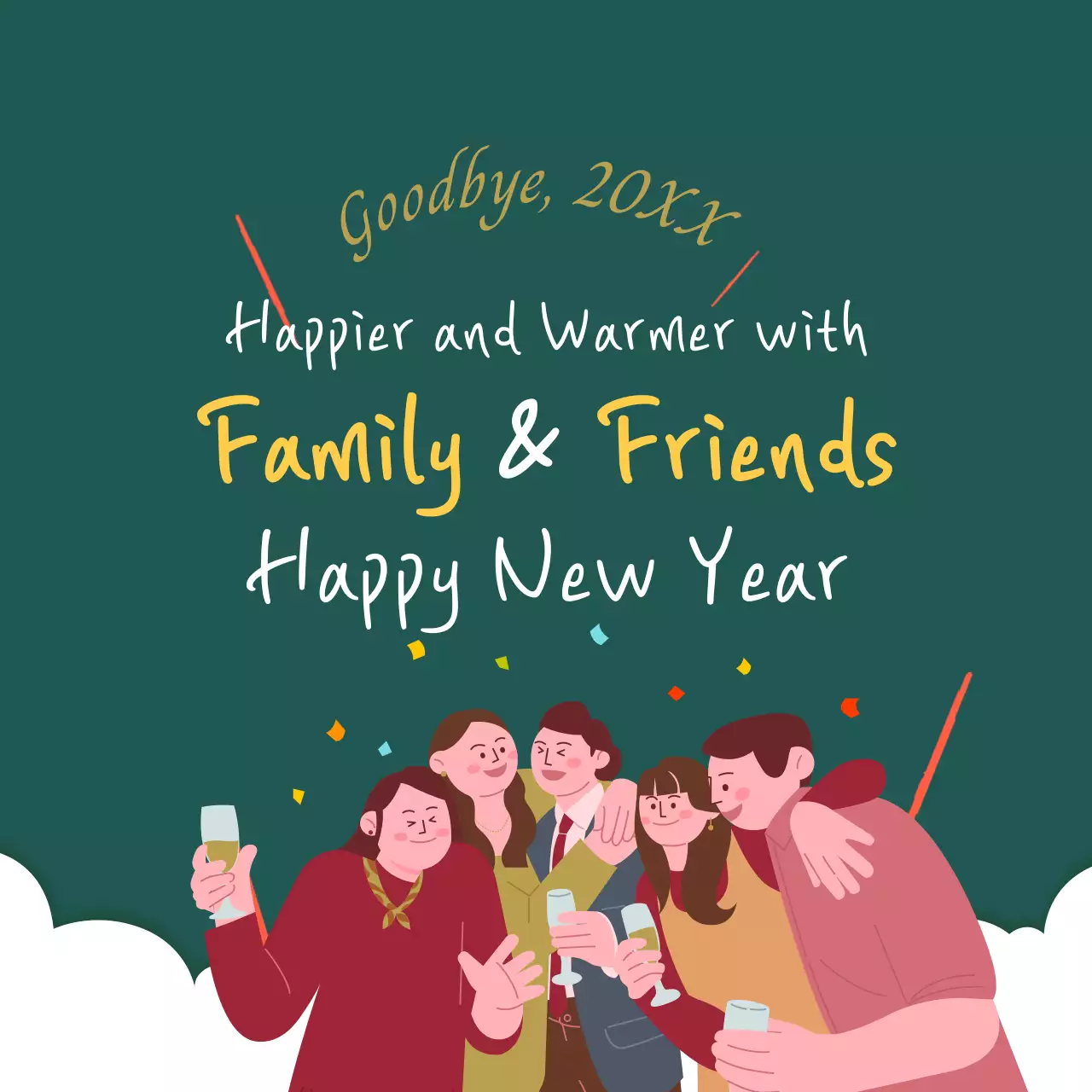 Green Modern New Year Invitation Instagram Post