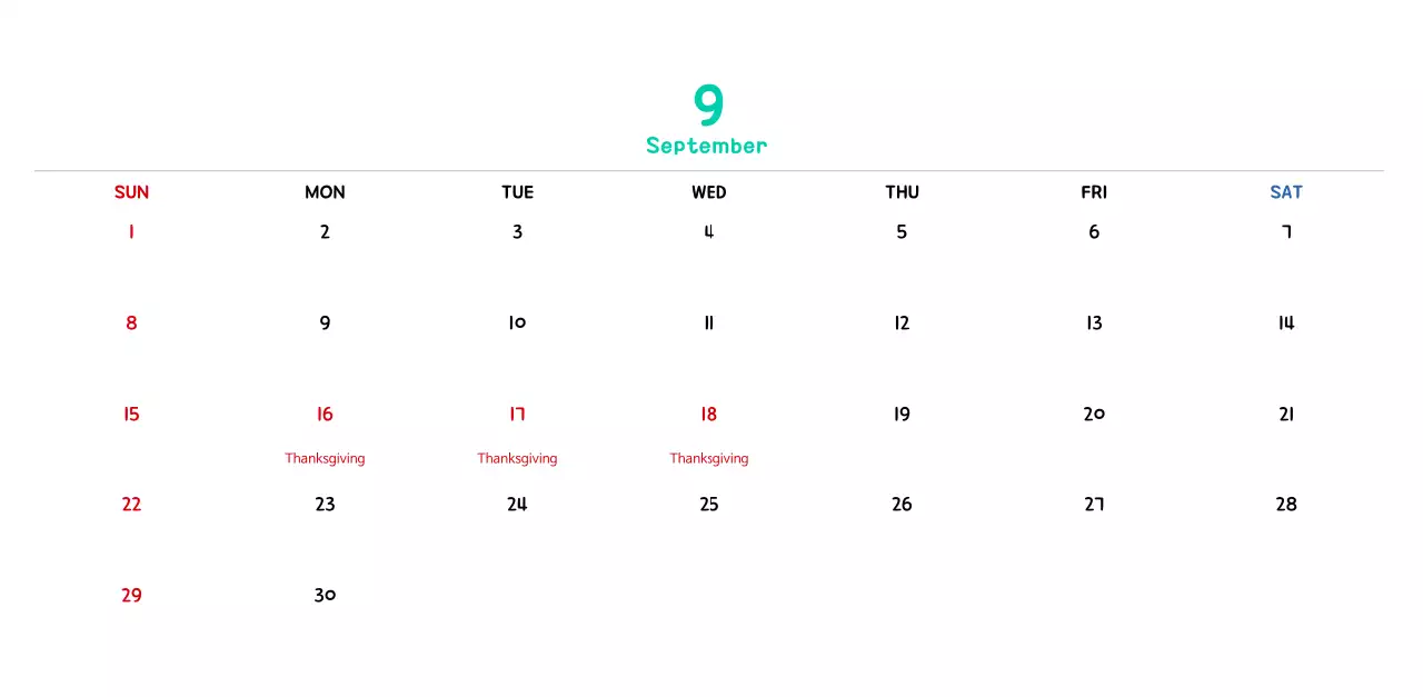 New Year's calendar with cute line illustrations