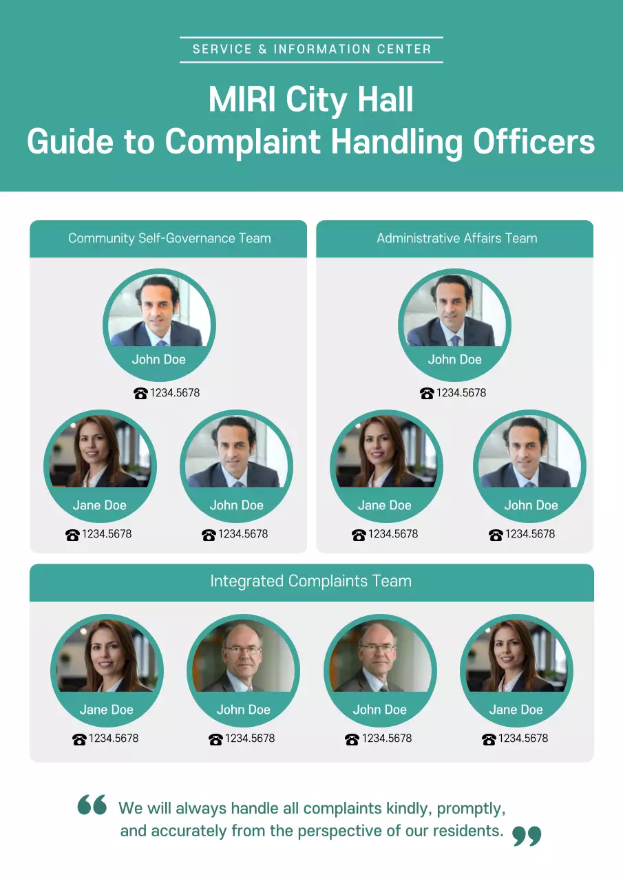 Teal Professional Complaint Guide Poster