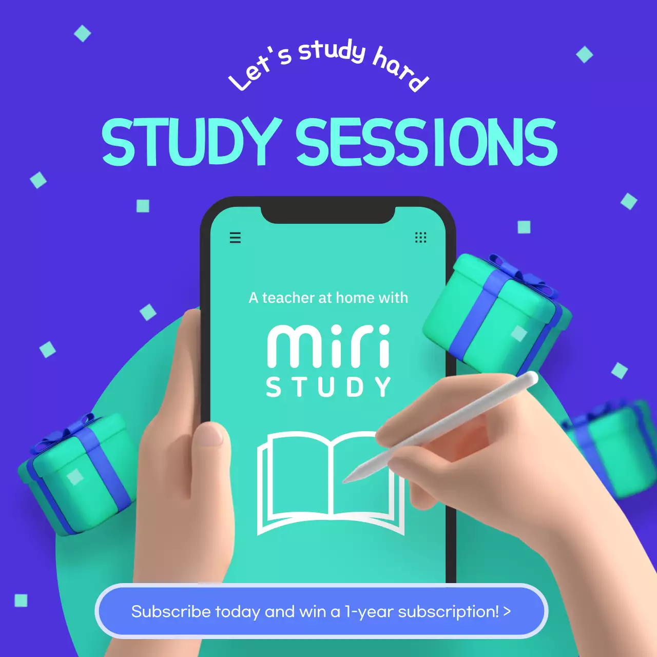 Blue Modern Study Promotion Social Media Post
