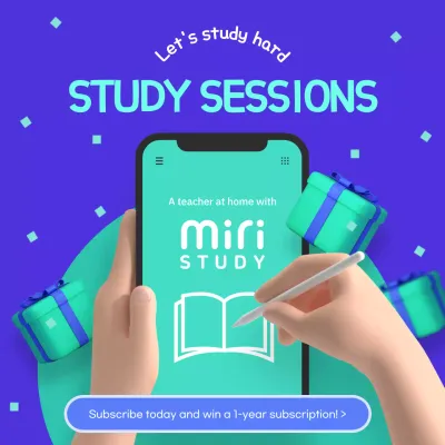 Blue Modern Study Promotion Social Media Post