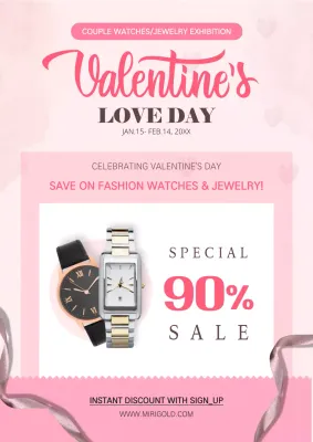 Pink Elegant Valentine's Sale Promotion Poster