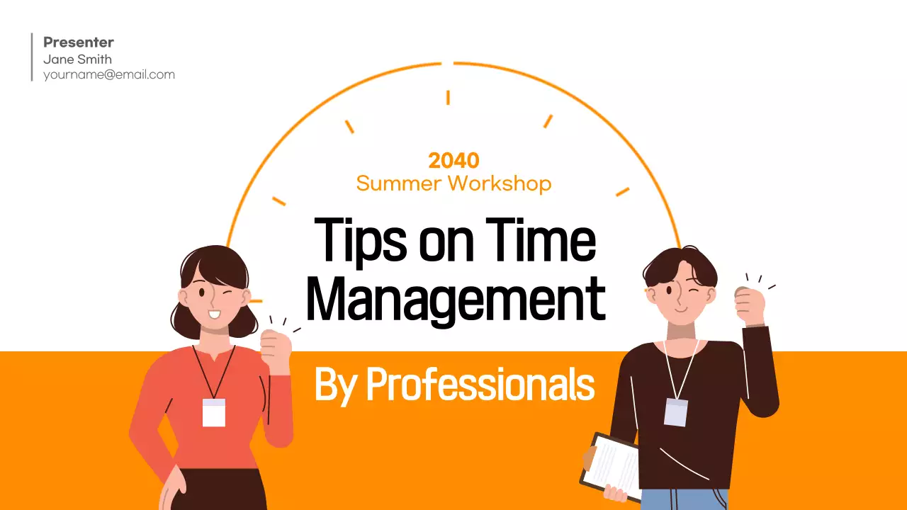 Orange Professional Time Management Workshop Presentation