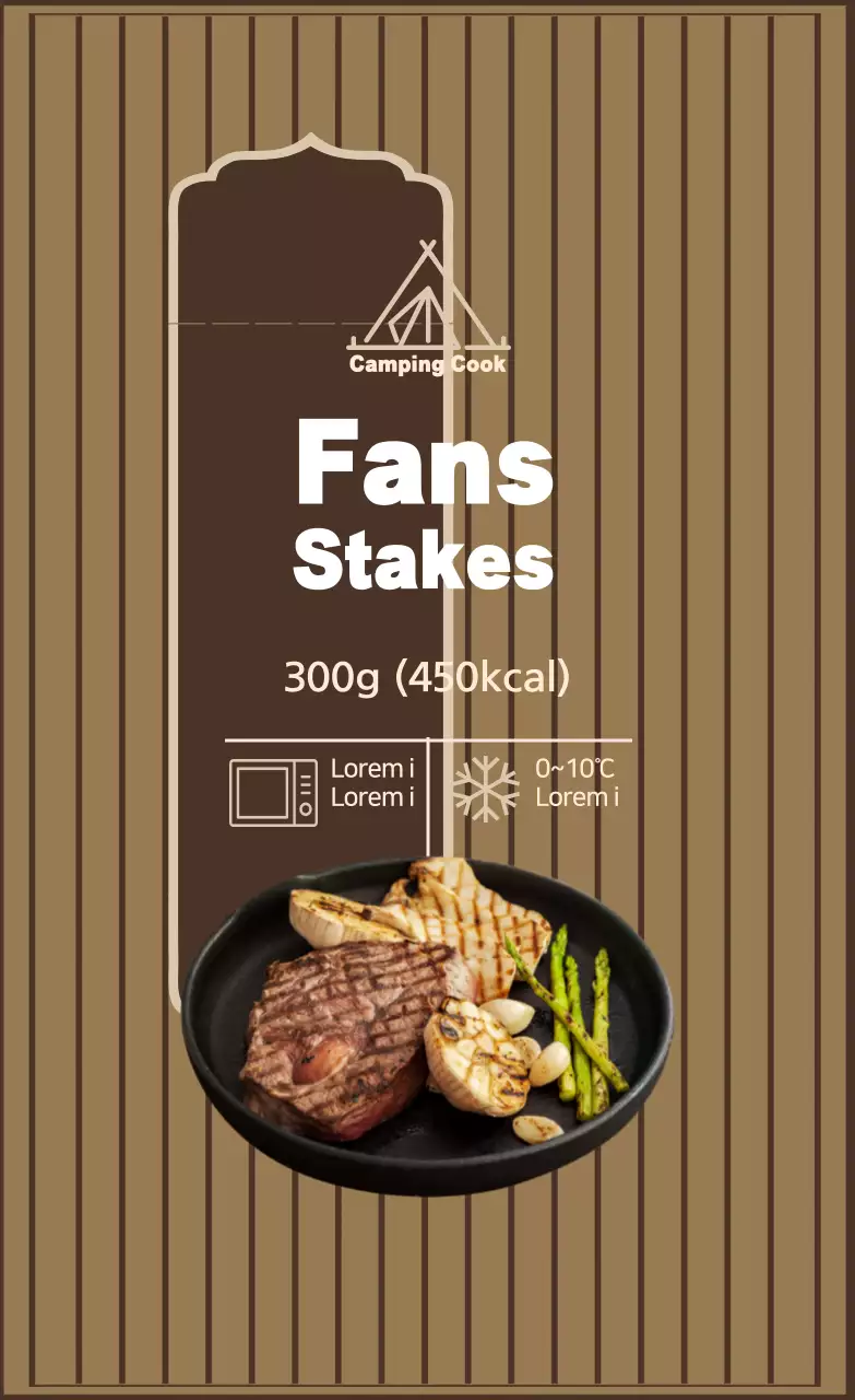 nhãn nấu ăn bít tết hình ảnh màu nâu ngà