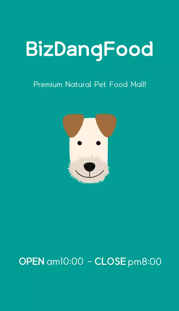 Danh thiếp quảng cáo thức ăn cho thú cưng đơn giản của Teal