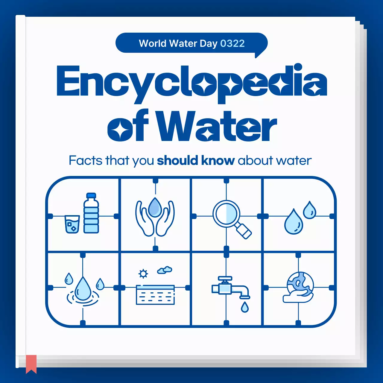 Blue and sky blue icon concept water encyclopedia