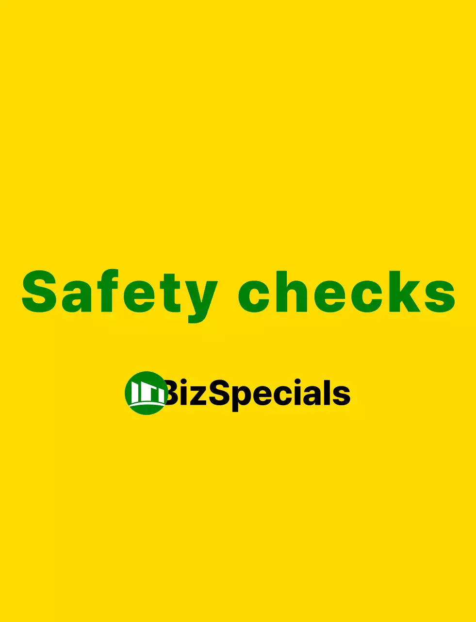 A clean, yellow-and-green style with an emblem logo and emphasized text for safety inspection staff.