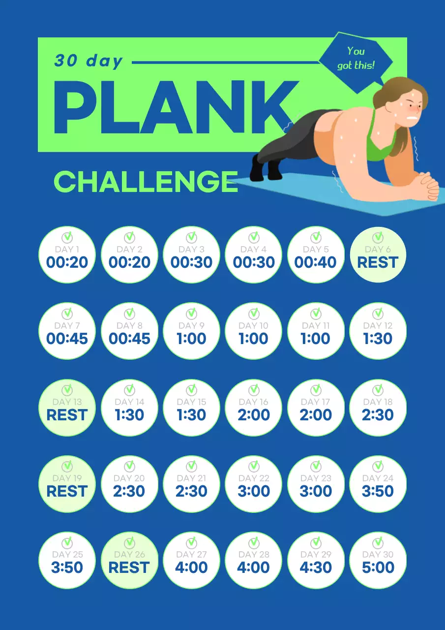 Blue Modern Fitness Schedule Poster